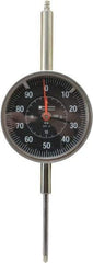 TESA Brown & Sharpe - 2" Range, 0-100 Dial Reading, 0.001" Graduation Dial Drop Indicator - 3" Dial, 0.1" Range per Revolution, Revolution Counter - Apex Tool & Supply