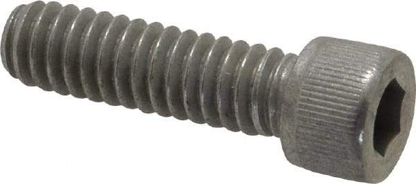 Value Collection - 1/4-20 UNC Hex Socket Drive, Socket Cap Screw - Alloy Steel, Zinc-Plated Finish, Fully Threaded, 7/8" Length Under Head - Apex Tool & Supply