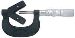 TESA Brown & Sharpe - 3/32 to 1 Inch Measurement, 0.0001 Inch Graduation, 3 Flutes Measured, Mechanical V Anvil Micrometer - Satin Chrome Finish, Carbide - Apex Tool & Supply