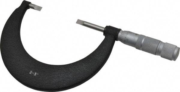 TESA Brown & Sharpe - 2" to 3" Mechanical Blade Micrometer - 0.001" Graduation, 0.017" Blade Thickness, Friction Thimble - Apex Tool & Supply