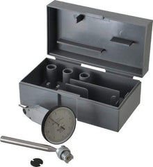 TESA Brown & Sharpe - 0.008 Inch Range, 0.0001 Inch Dial Graduation, Vertical Dial Test Indicator - 1-1/2 Inch White Dial, 0-4-0 Dial Reading - Apex Tool & Supply