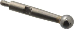 TESA Brown & Sharpe - 3mm Ball Diam, Carbide, Ball Test Indicator Contact Point - 1/2" Contact Point Length, Use with Brown & Sharpe BesTest 599 Series - Apex Tool & Supply