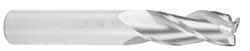Kennametal - 5/8", 1-1/4" LOC, 5/8" Shank Diam, 3-1/2" OAL, 3 Flute, Solid Carbide Square End Mill - Single End, TiCN Finish, Spiral Flute, 37° Helix, Centercutting, Right Hand Cut, Right Hand Flute, Series AADE - Apex Tool & Supply