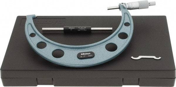 Mitutoyo - 6 to 7" Range, 0.001" Graduation, Mechanical Outside Micrometer - Ratchet Stop Thimble, Accurate to 0.0002" - Apex Tool & Supply