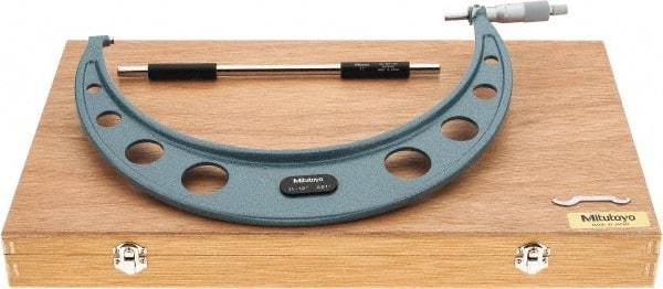 Mitutoyo - 11 to 12" Range, 0.001" Graduation, Mechanical Outside Micrometer - Ratchet Stop Thimble, Accurate to 0.00025" - Apex Tool & Supply