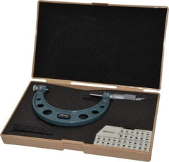 Mitutoyo - 3 to 4" Range, Mechanical Screw Thread Micrometer - Ratchet Stop Thimble, 0.001" Graduation, 0.00025" Accuracy - Apex Tool & Supply