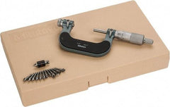 Mitutoyo - 1 to 2" Range, Mechanical Screw Thread Micrometer - Ratchet Stop Thimble, 0.001" Graduation, 0.0002" Accuracy - Apex Tool & Supply