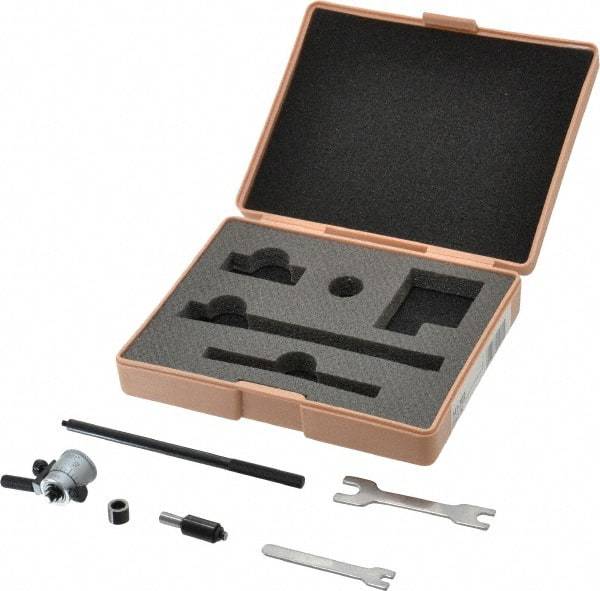 Mitutoyo - 1 to 2", Friction Thimble, Mechanical, Satin Chrome Finish, Interchangeable Rod Micrometer - 0.001 Inch Graduation, Accurate Up to 0.00024+(0.00004xR/20) Inch, 1/4 Inch Travel, 2 Rods - Apex Tool & Supply