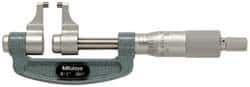 Mitutoyo - 1 to 2" Range, 0.001" Graduation, Mechanical Outside Micrometer - Ratchet Stop Thimble, Accurate to 0.0003" - Apex Tool & Supply