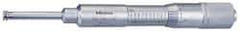 Mitutoyo - 2.05 to 3.05 Inch Inside Measurement, 2 to 3 Inch Outside Measurement, Mechanical Groove Micrometer - 0.001 Inch Graduation, 0.0004 Inch Accuracy, 0.5 Inch Measuring Disc Diameter - Apex Tool & Supply