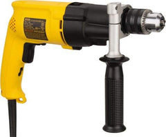 DeWALT - 120 Volt 1/2" Keyed Chuck Electric Hammer Drill - 0 to 19,000 & 0 to 46,000 BPM, 0 to 1,100 & 0 to 2,700 RPM, Reversible - Apex Tool & Supply