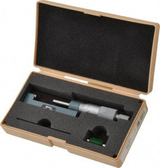Mitutoyo - 1 to 2" Range, Mechanical Hub Micrometer - 0.001" Graduation, 0.0001" Accuracy - Apex Tool & Supply