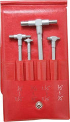 Mitutoyo - 4 Piece, 5/16 to 2-1/8 Inch, Telescoping Gage Set - Includes Fitted Pouch - Apex Tool & Supply