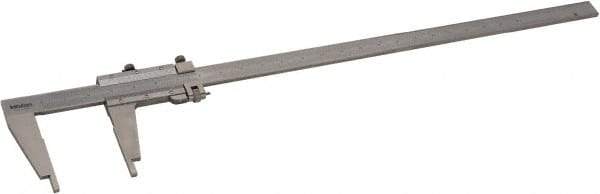 Mitutoyo - 0 to 24" Stainless Steel Vernier Caliper - 0.0010" Graduation, 100mm Jaw Depth, 0.002" Accuracy - Apex Tool & Supply