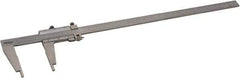 Mitutoyo - 0 to 24" Stainless Steel Vernier Caliper - 0.0010" Graduation, 100mm Jaw Depth, 0.002" Accuracy - Apex Tool & Supply