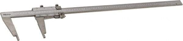Mitutoyo - 0 to 24" Stainless Steel Vernier Caliper - 0.02mm Graduation, 100mm Jaw Depth, 0.002" Accuracy - Apex Tool & Supply