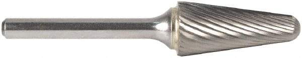 M.A. Ford - 5/16" Cut Diam, 1/4" Shank Diam, Taper Head Single Cut Burr - Carbide, Radius End, 15/16" LOC, 7" OAL - Apex Tool & Supply