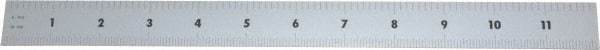 Mitutoyo - 12" Long, 1/64, 1/32, 1/16, 1/8" Graduation, Rigid Stainless Steel Rule - 4R Graduation Style, 1" Wide, Silver, Satin Chrome Finish - Apex Tool & Supply