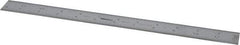 Mitutoyo - 12" Long, 1/100, 1/64, 1/50, 1/32" Graduation, Rigid Stainless Steel Rule - 16R Graduation Style, 1" Wide, Silver, Satin Chrome Finish - Apex Tool & Supply