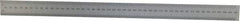 Mitutoyo - 18" Long, 1/64, 1/32" and 0.5, 1mm Graduation, Rigid Stainless Steel Rule - English/Metric Graduation Style, 1-3/16" Wide, Silver, Satin Chrome Finish - Apex Tool & Supply