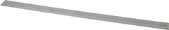 Mitutoyo - 450mm Long, 1/64, 1/32" and 0.5, 1mm Graduation, Rigid Stainless Steel Rule - Metric Graduation Style, 1-3/16" Wide, Silver, Satin Chrome Finish - Apex Tool & Supply