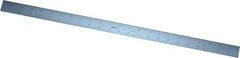 Mitutoyo - 24" Long, 1/64, 1/32" and 0.5, 1mm Graduation, Rigid Stainless Steel Rule - English/Metric Graduation Style, 1-3/16" Wide, Silver, Satin Chrome Finish - Apex Tool & Supply