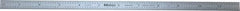 Mitutoyo - 12" Long, 1/64, 1/32, 1/16, 1/8" Graduation, Flexible Stainless Steel Rule - 4R Graduation Style, 1/2" Wide, Silver, Satin Chrome Finish - Apex Tool & Supply