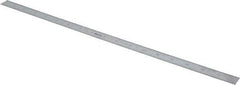 Mitutoyo - 18" Long, 1/100, 1/64, 1/50, 1/32" Graduation, Flexible Stainless Steel Rule - 16R Graduation Style, 3/4" Wide, Silver, Satin Chrome Finish - Apex Tool & Supply