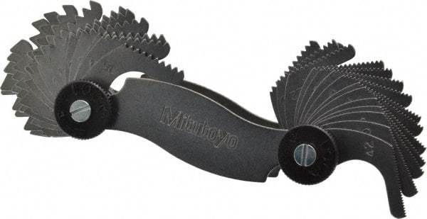 Mitutoyo - 30 Leaf, 4 to 42 TPI Range, Screw Pitch Gage - 60° Thread Angle - Apex Tool & Supply