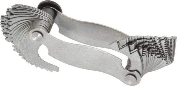 Mitutoyo - 51 Leaf, 0.4 to 7mm Pitch Range, 4 to 42 TPI Range, Screw Pitch Gage - 60° Thread Angle - Apex Tool & Supply