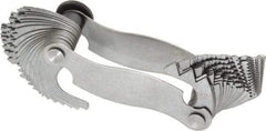 Mitutoyo - 51 Leaf, 0.4 to 7mm Pitch Range, 4 to 42 TPI Range, Screw Pitch Gage - 60° Thread Angle - Apex Tool & Supply