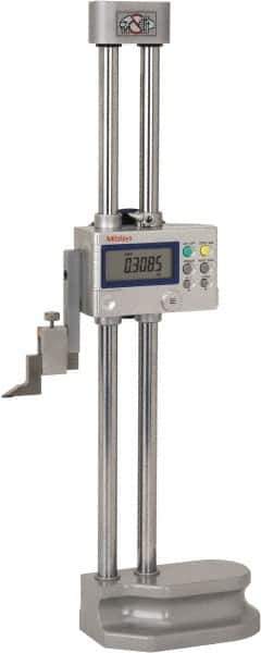 Mitutoyo - 12" Electronic Height Gage - 0.0005, 0.0002" (Switchable) Resolution, Accurate to 0.001", LCD Display, SPC Data Output - Apex Tool & Supply