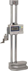 Mitutoyo - 12" Electronic Height Gage - 0.0005, 0.0002" (Switchable) Resolution, Accurate to 0.001", LCD Display, SPC Data Output - Apex Tool & Supply
