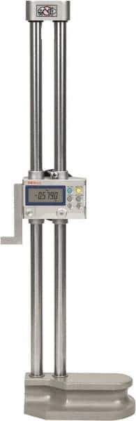 Mitutoyo - 18" Electronic Height Gage - 0.0005, 0.0002" (Switchable) Resolution, Accurate to 0.002", LCD Display, SPC Data Output - Apex Tool & Supply