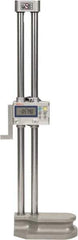 Mitutoyo - 18" Electronic Height Gage - 0.0005, 0.0002" (Switchable) Resolution, Accurate to 0.002", LCD Display, SPC Data Output - Apex Tool & Supply