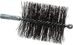 Schaefer Brush - 4-1/2" Brush Length, 3-3/4" Diam, Double Stem, Double Spiral Tube Brush - 7-1/2" Long, Tempered Steel Wire, 1/4" NPT Male Connection - Apex Tool & Supply