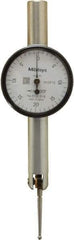 Mitutoyo - 0.04 Inch Range, 0.001 Inch Dial Graduation, Horizontal Dial Test Indicator - 1.27 Inch White Dial, 0-20-0 Dial Reading, Accurate to 0.001 Inch - Apex Tool & Supply