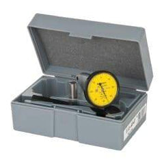 Mitutoyo - 0.03 Inch Range, 0.0005 Inch Dial Graduation, Vertical Dial Test Indicator - 1.5748 Inch White Dial, 0-15-0 Dial Reading, Accurate to 0.0005 Inch - Apex Tool & Supply