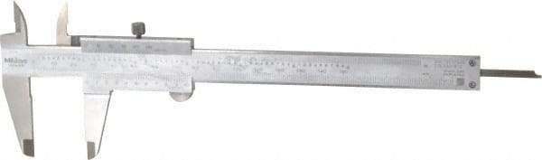 Mitutoyo - 0 to 6" Stainless Steel Vernier Caliper - 0.02mm Graduation, 40mm Jaw Depth, 0.03mm Accuracy - Apex Tool & Supply