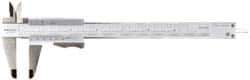 Mitutoyo - 0 to 8" Stainless Steel Vernier Caliper - 1/128" Graduation, 50mm Jaw Depth, 0.03mm Accuracy - Apex Tool & Supply