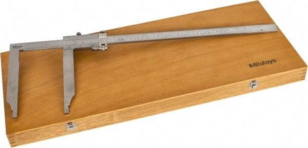 Mitutoyo - 0 to 20" Stainless Steel Vernier Caliper - 0.02mm Graduation, 200mm Jaw Depth, 0.06mm Accuracy - Apex Tool & Supply