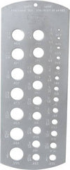 Mitutoyo - 1/16 Inch to 1/2 Inch Hole Size Drill Gage - 6-3/8 Inch Long, 2-1/2 Inch Wide, 29 Holes - Apex Tool & Supply
