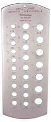 Mitutoyo - A Letter to Z Letter Hole Size Drill Gage - 6-3/8 Inch Long, 2-1/2 Inch Wide, 26 Holes - Apex Tool & Supply