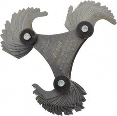 Mitutoyo - 51 Leaf, 4 to 84 TPI Range, Screw Pitch Gage - 60° Thread Angle - Apex Tool & Supply