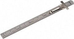 Mitutoyo - 6" Long, 1/64" and 1mm Graduation, Flexible Steel Rule - English/Metric Graduation Style, 1/2" Wide, Silver, Satin Chrome Finish - Apex Tool & Supply