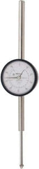 Mitutoyo - 2" Range, 0-100 Dial Reading, 0.001" Graduation Dial Drop Indicator - 2-3/16" Dial, 1" Range per Revolution, 0.003" Accuracy, Revolution Counter - Apex Tool & Supply