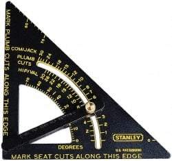 Stanley - 6-3/4" Blade Length x 10-3/4" Base Length, Black Finish, Aluminum Layout Tool - 1/8" Graduation - Apex Tool & Supply