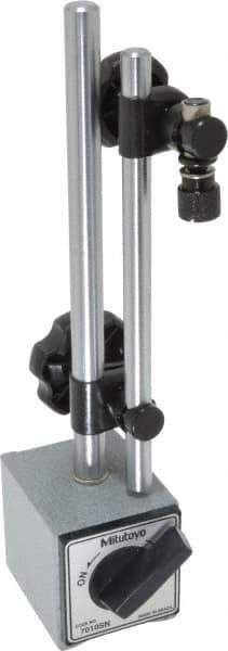 Mitutoyo - 130 Lb Magnetic Force, Indicator Positioner & Holder with Base - Post & Adjustable Rod, Rectangular Base, 55mm Base Height, 58mm Base Length, 50mm Base Width - Apex Tool & Supply