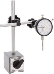 Mitutoyo - 0.001" Graduation, 1" Max Meas, 0-100 Dial Reading, Dial Indicator & Base Kit - 58mm Base Length x 50mm Base Width x 55mm Base Height - Apex Tool & Supply