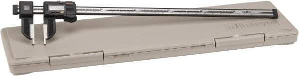 Mitutoyo - 0 to 600mm Range, 0.01mm Resolution, IP66 Electronic Caliper - Stainless Steel with 100mm Carbon Fiber Reinforced Plastic (CFRP) Jaws, 0.05mm Accuracy, SPC Output - Apex Tool & Supply